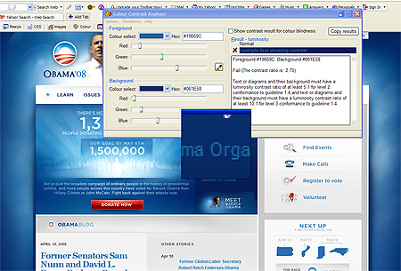 Barack Obama\'s color contrast report
